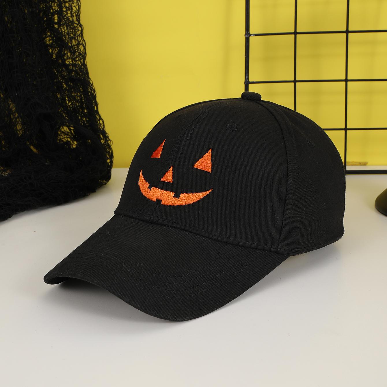 

Halloween funny personality embroidered smiling face cap simple everything shopping trip party party baseball cap One Size чорний