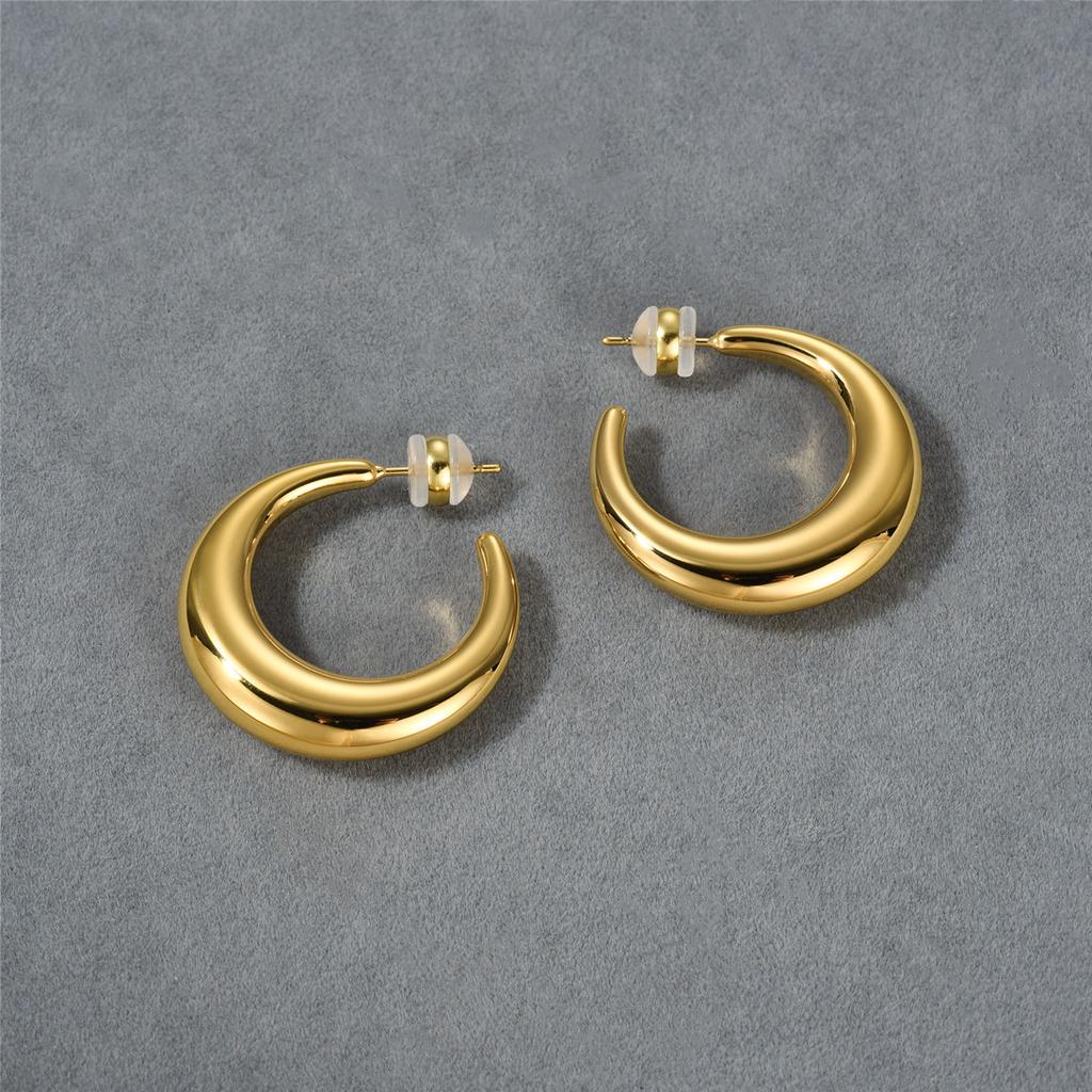 Minimalist Super Thick Size Circle Earrings Earrings Niche Design Personalized Fashion Daily Matching Fashion Earrings