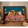 Tiger Pizza & Duck Wine Party Art Canvas Printing Cute Quirky Animal Wall Art Posters for Modern Restaurant Kitchen Home Decor