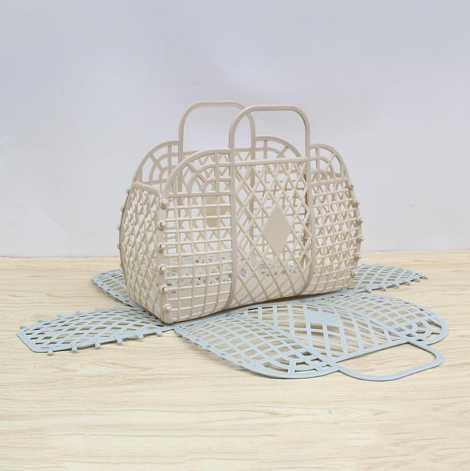 Detachable Shower Basket Plastic Bath Basket Bathroom Hollow Wash Storage Basket Shopping Basket