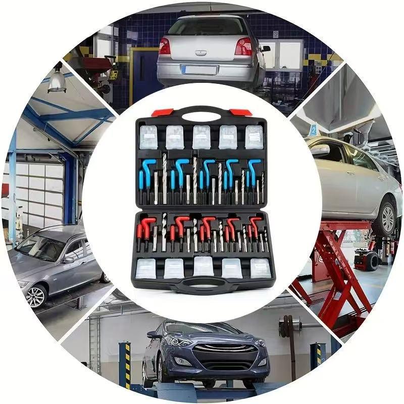 261-Piece Thread Repair Kit: Tap Drill Bits & Self-Tapping Inserts