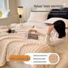 Rabbit Fur Plush Flannel Blanket - Coral Fleece Nap & Air Conditioning Cover, Thickened Small Summer Blanket