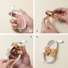 SenseAGE Cable Clips of PU Cute Earphone Cord Cable Management Caramel Brown x 5cm x [Set 5] Leather, Ribbon, Stationery, Clips, Winder, Organizer,