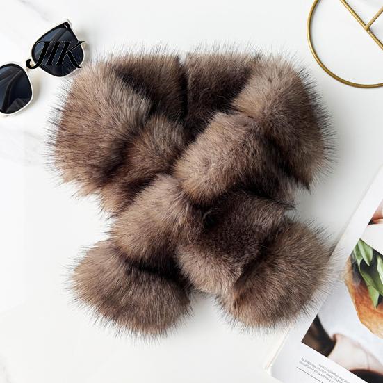 Thermisches Nackenwärmer für den Winter Faux Nerz Wickelschal Damen, Doppelseitiger Plüsch-Wärmer, Modischer Dicker Pelzkragen, Luxuriös Weiches Herbst-Damen