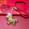 Year of the Horse Gold Pendant Keychain - Elegant Horse Charm Gift and Cultural Souvenir