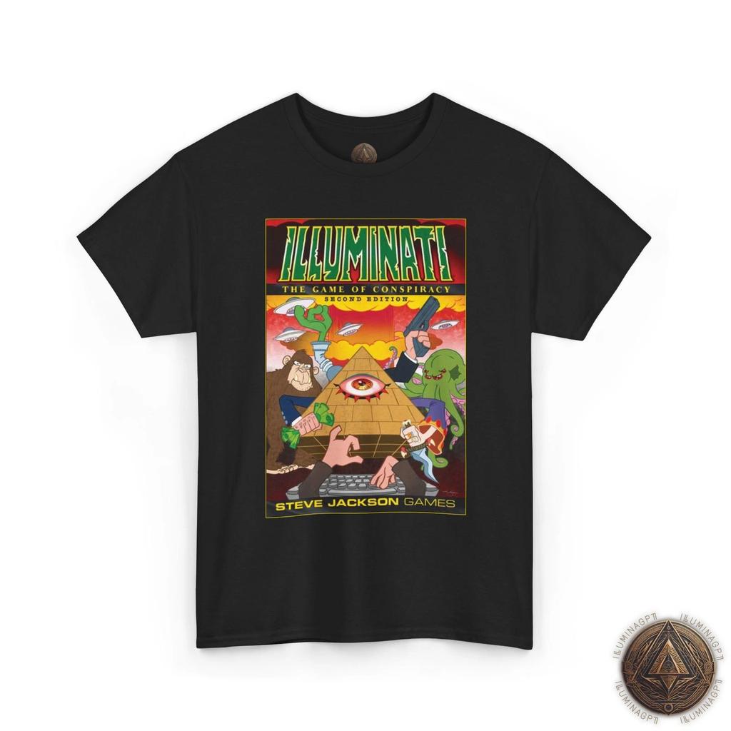Illuminati The Game Of Conspiracy T shirt, 2nd Edition, Steve Jackson Games Tee