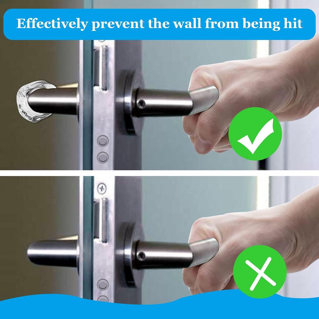 18 Pieces of Door Handle Bumper PVC Material Transparent Wall Protector,Reble Anti-Collision Door Handle Buffer (18mm)