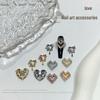 78 Peach Heart Pendant Nail Accessories with Irregular Rhinestone and Zircon Jewelry
