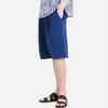 CUSTOMUS Men'S Resort Single-Pleat Wide Elastic Waist Summer Half Pants Cxs25Mwhp705 Blu