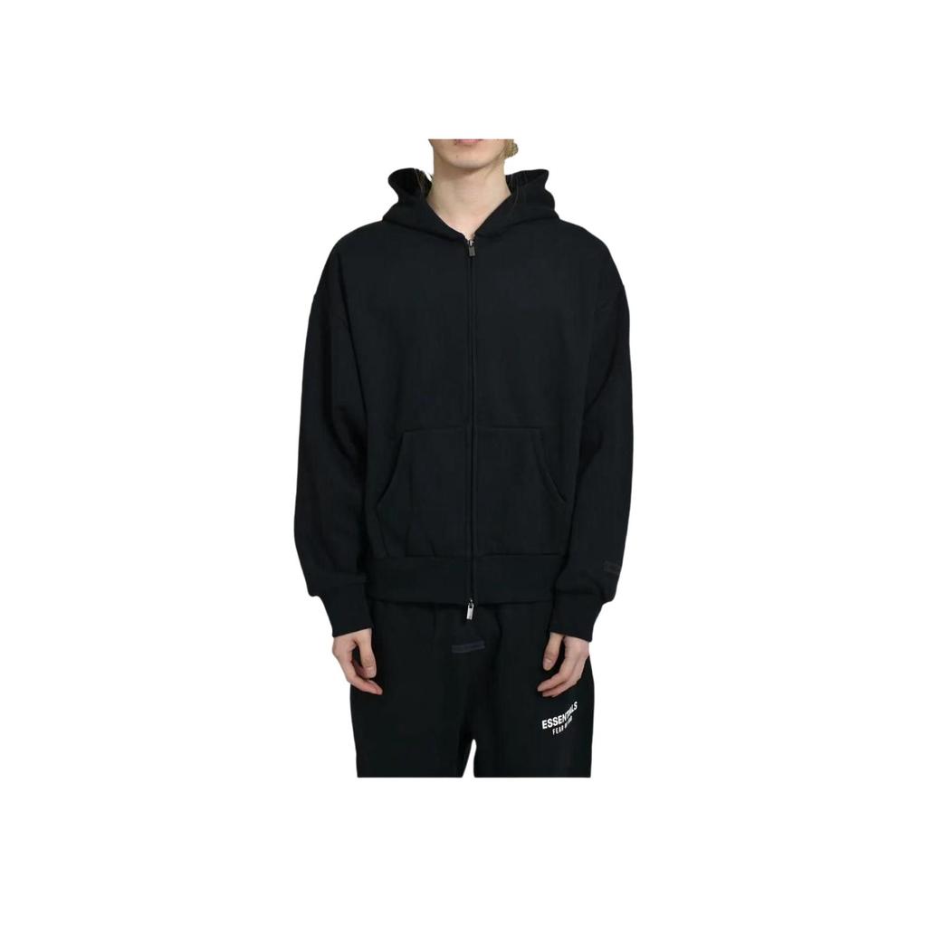 Fear of God Essentials Moletom Clássico com Zíper Preto Vintage Masculino Tops 192AS252071F
