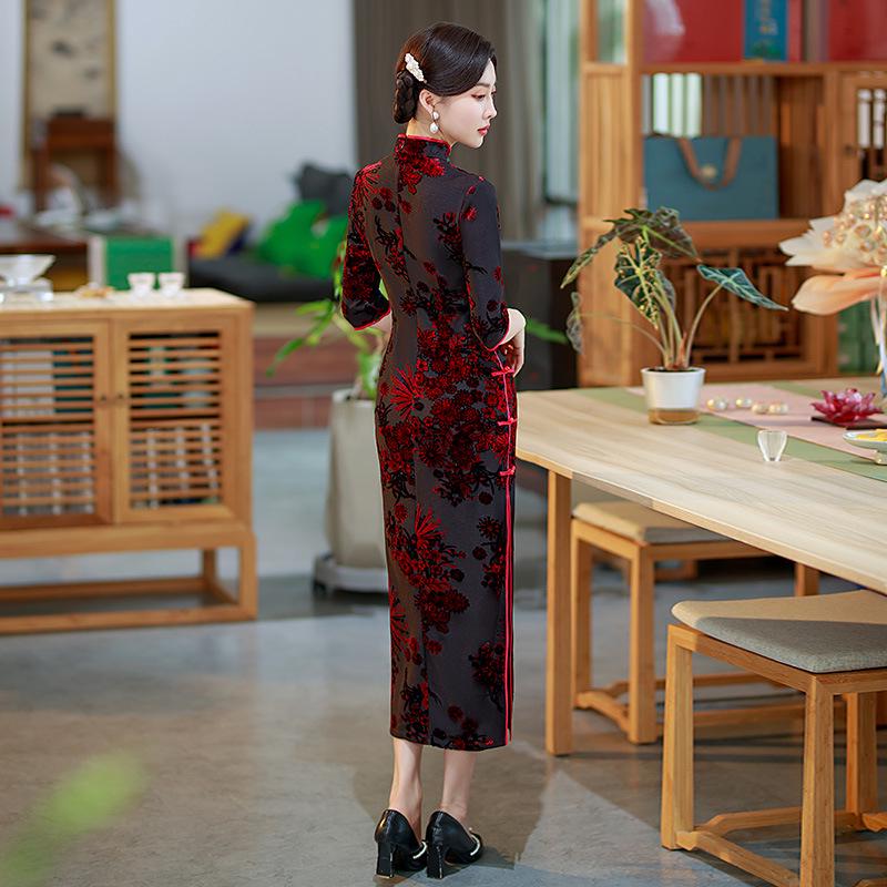 red chinese dress long sleeve Wine Red Wei Jin Dynasty Hanfu Dress,Elegant Chineses Hanfu Dress,Lon XL