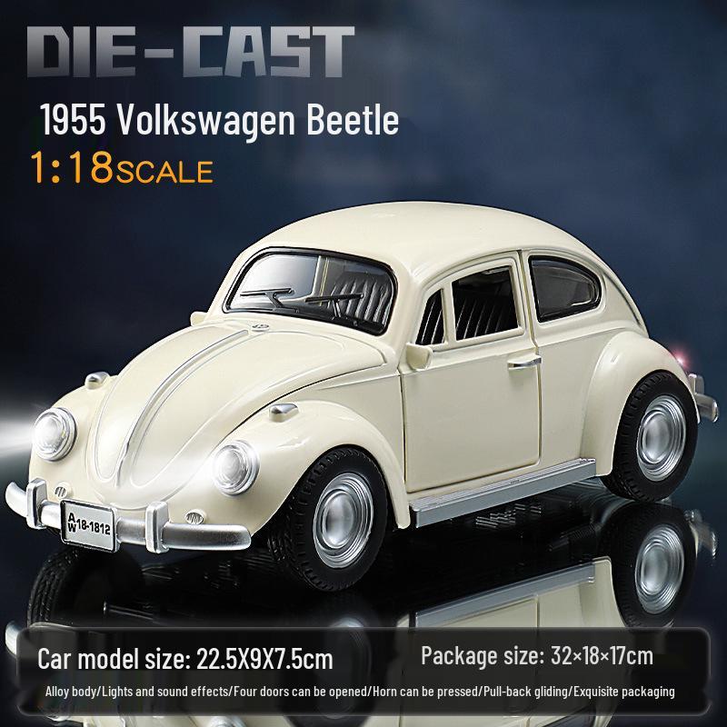 1:18 Volkswagen Beetle Diecast Model - Classic Retro Vintage Collection Toy Car Ornament