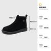 2025 autumn and winter leather velvet short boots women's versatile fashion Chelsea boots retro British style women's boots