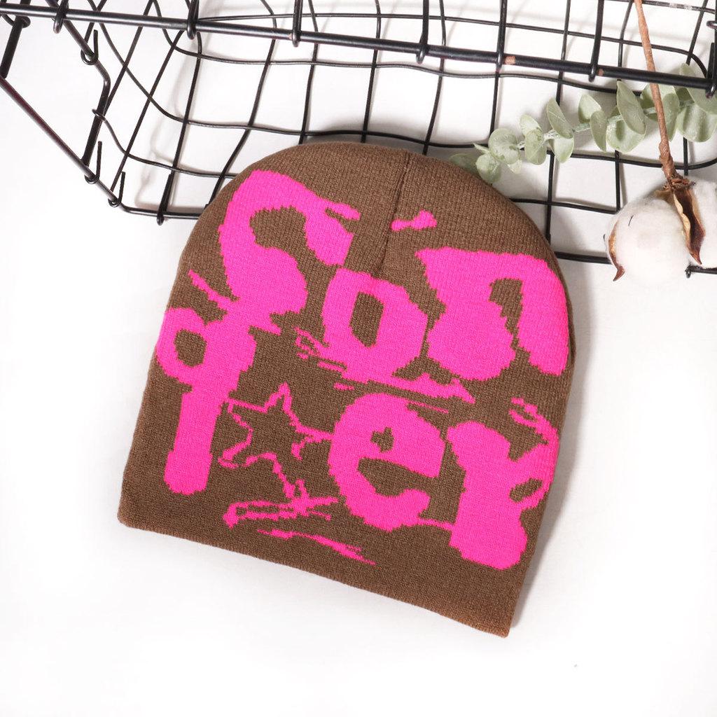 Style Street Alphabet Knit Hat With Thermal Acrylic Material For Fall Seasons