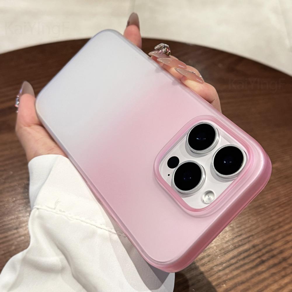 Ultra Thin Phone Case For iPhone iPhone 12 13 14 15 16 Pro Max Plus Transparent Gradient Matte Bumper Back Cases Cover