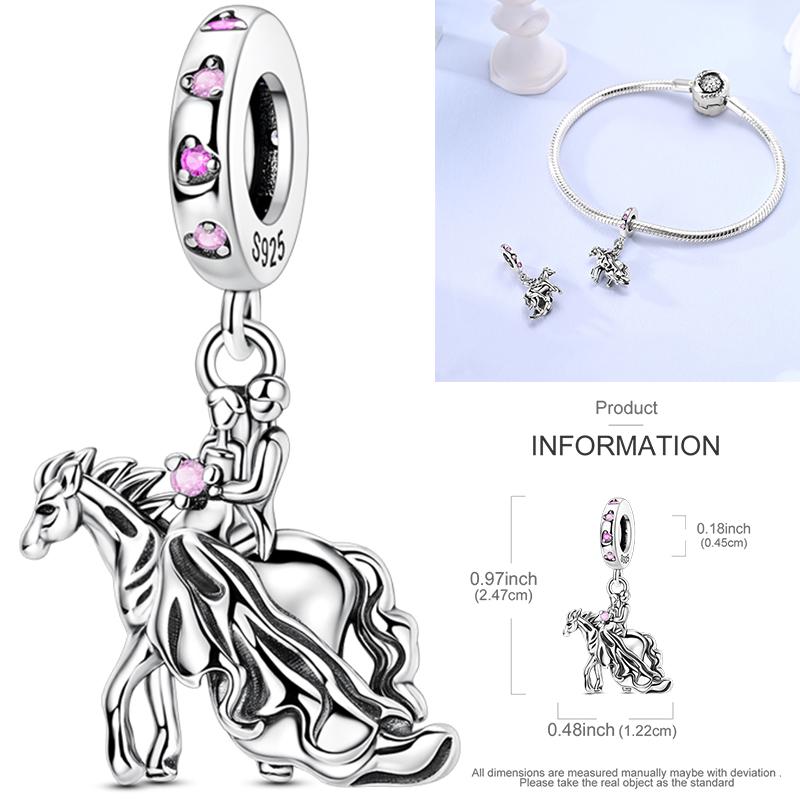 Inlaid Zirconium Sun 925 Silver Travel Balloon Butterfly Love Family Sister Heart Charm Fits Women Jewelry