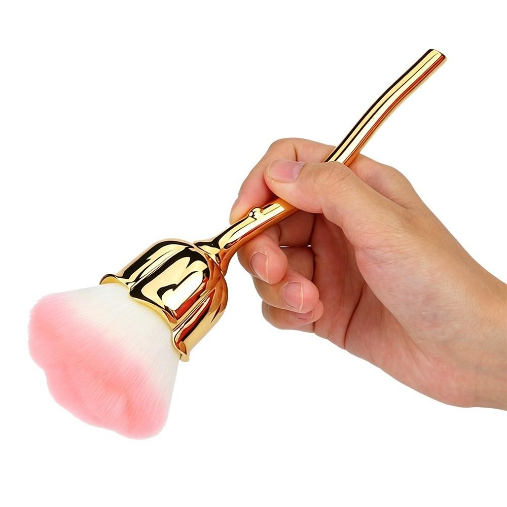 Rose Shape Design Nail Dust Brush Multifunctional Manicure Brush For Beauty Manicure