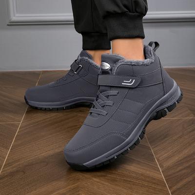 Winter Large Size Cotton Boots Outdoor Men's Cotton Shoes Men's High-top Snow Shoes Elderly Walking Shoes Couple Shoes