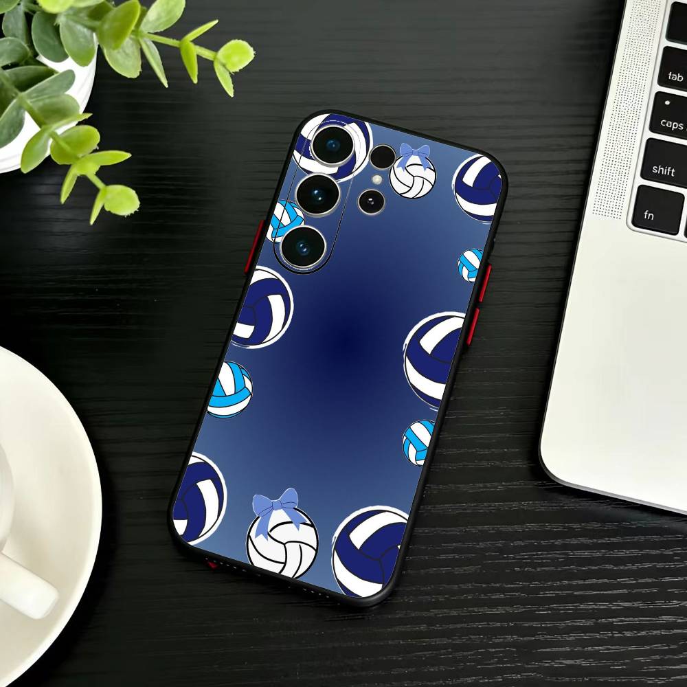 S-Volleyball Painted Phone Case For Samsung S26,S25,S24,S23,S22,S21,S20,S30,Ultra,Plus,Fe,Note,5G Black Cover