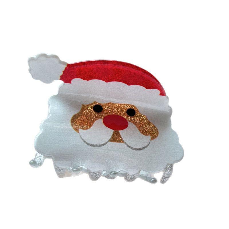 Weihnachten Schneemann und Weihnachtsmann Haarspangen - Festliche Krallen- und Haiklammern für Pferdeschwänze und Hochsteckfrisuren