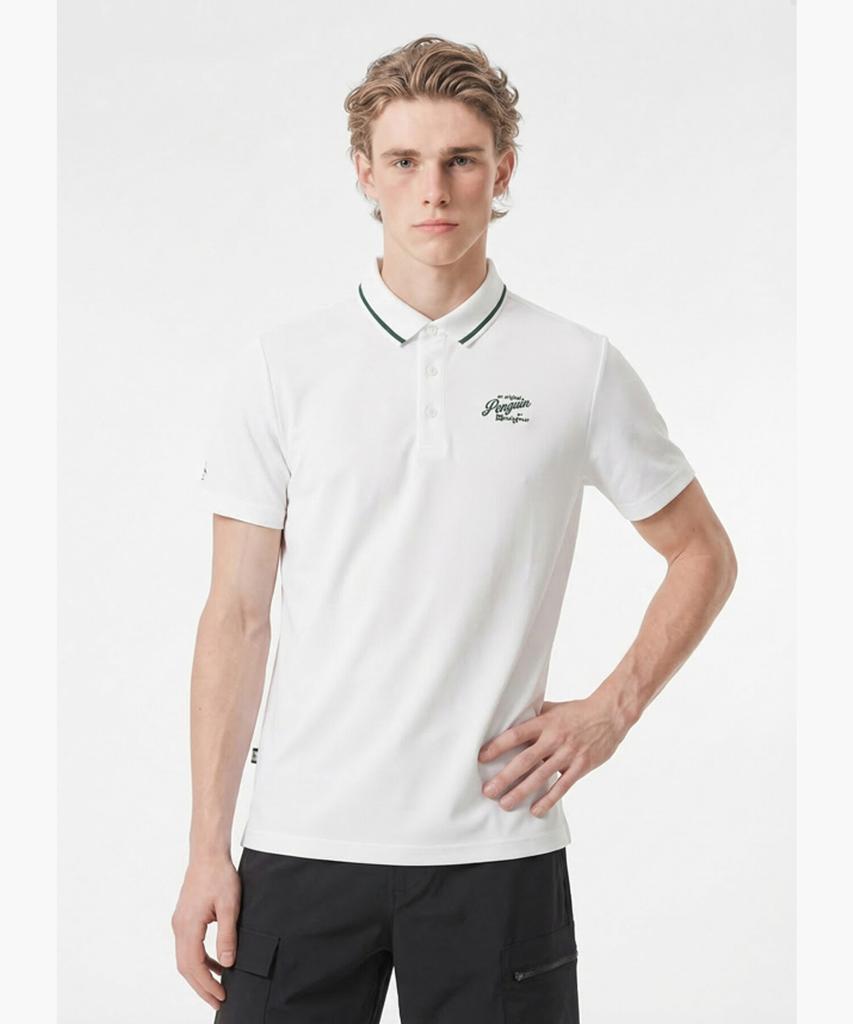 Penggwinbaimeonsingweeo Men'S Essential Collared T-Shirt White Mr121Pts35