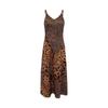 New Women's V-neck Sleeveless Maxi Dress, Leopard Butterfly Print Suspender Long Dress