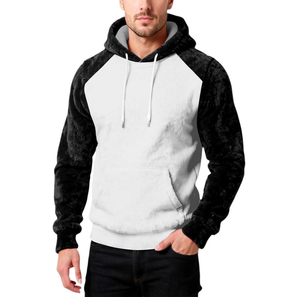 Herrenmode Freizeit Kapuzenpullover Kapuze Plüsch Lange Ärmel