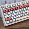 Tastenkappe Retro Silber Maschine Imitation Metalltextur Metallperle Spielkonsole Cherry PBT Rot Weiß Tastenkappe für Aula F75 115 Tasten
