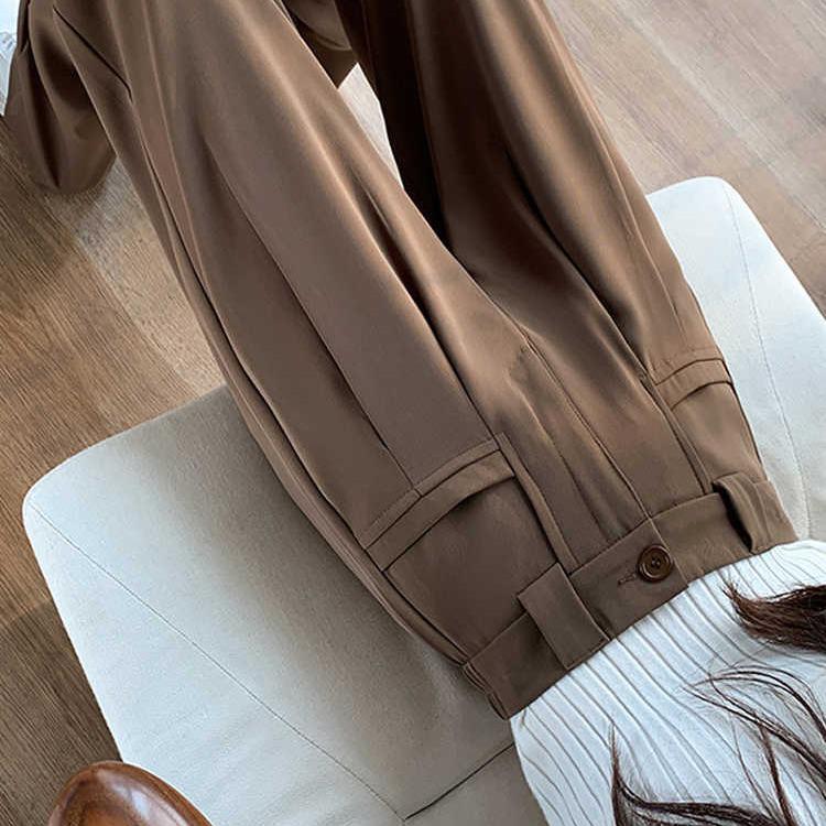 Pantaloni drapați cu talie înaltă pentru femei, cu croi larg, 2024 - Ediție primăvară/toamnă