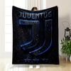 "Juventus Logo with Water Droplet Effect Design - Flannel Blanket for Bedroom, Living Room, Sofa, and Nap"