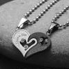 Heart-to-heart Love Pendant Necklace Set: Two-piece Couple Jewelry Alim Gift