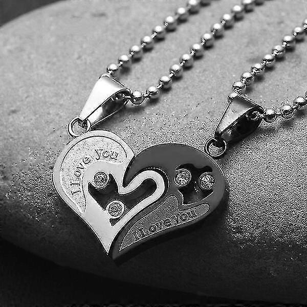 Heart-to-heart Love Pendant Necklace Set: Two-piece Couple Jewelry Alim Gift