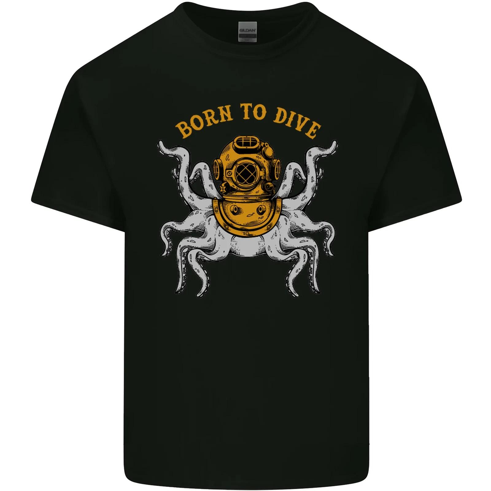 Born to Dive Octopus Scuba Diving Diver Kids T-Shirt Childrens M
