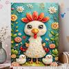 Elegant Framed Pearl Art DIY Set with Cute Chicken Floral Design 5D Sparkling Bead Canvas Painting Ready To Display Romantic Home Decor Gift