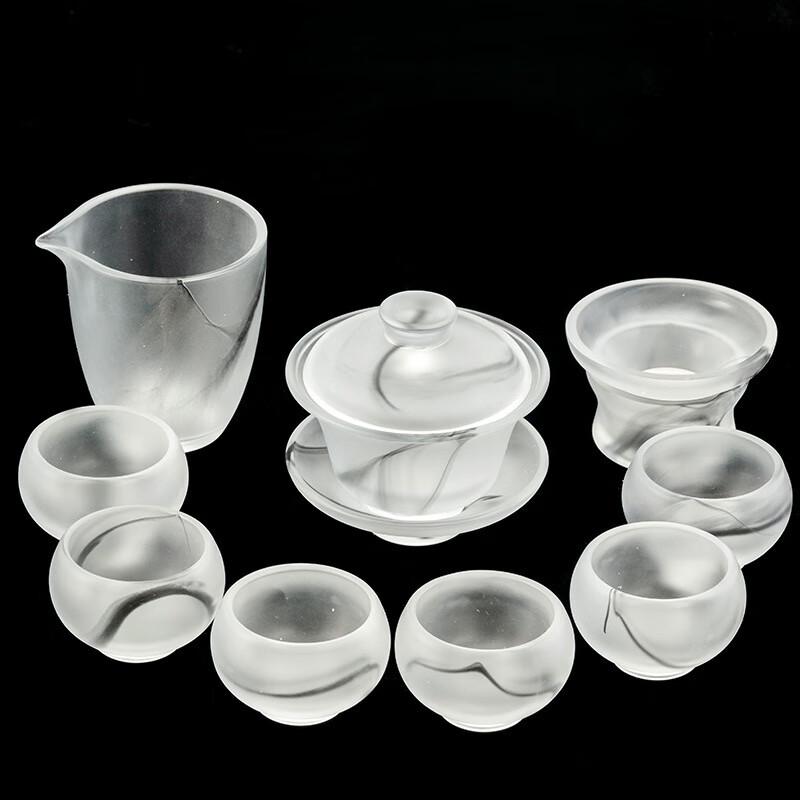 Tea Cycle Ink Glaze White Jade Kung Fu Tea Set