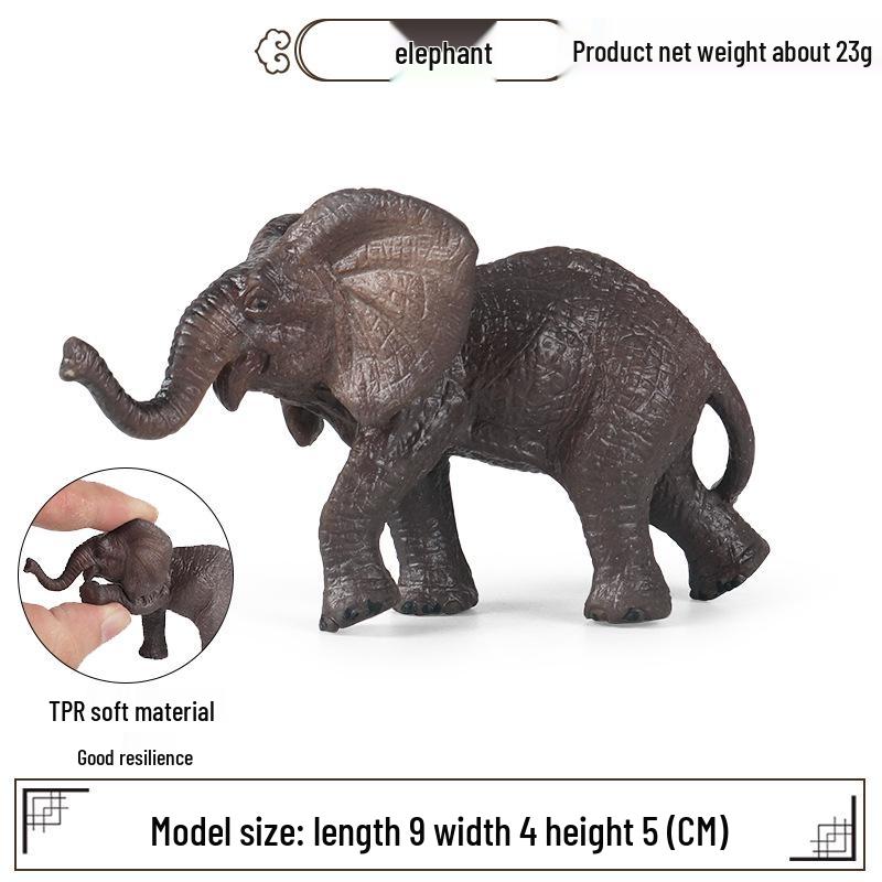 Wildlife Elephant Simulation Toy: African & Asian Elephant Model for Children