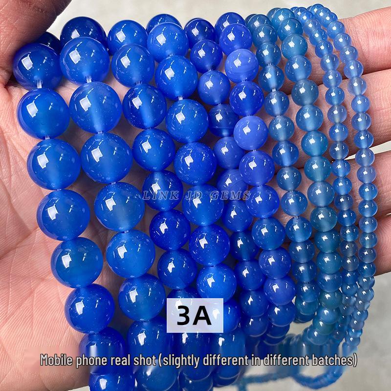 Blue Agate Frosted Beads for DIY Jewelry Accessories