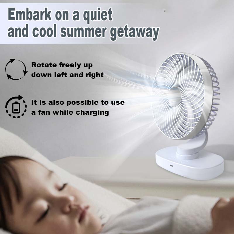 Desktop fan office home dormitory mini fan USB charging long battery life shaking head fan desktop fan