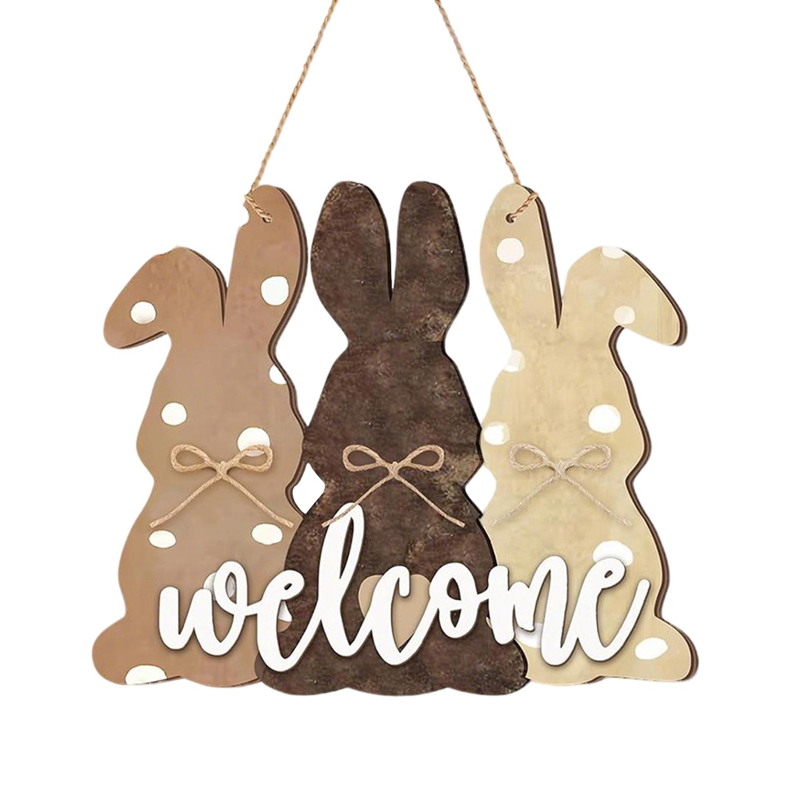 

Easter Bunny Wooden Hanging Sign Decorative Door Plaque