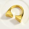 Spanish Simple Love Design Ring Feminine Geometric Opening Stainless Steel Ring Jewelry