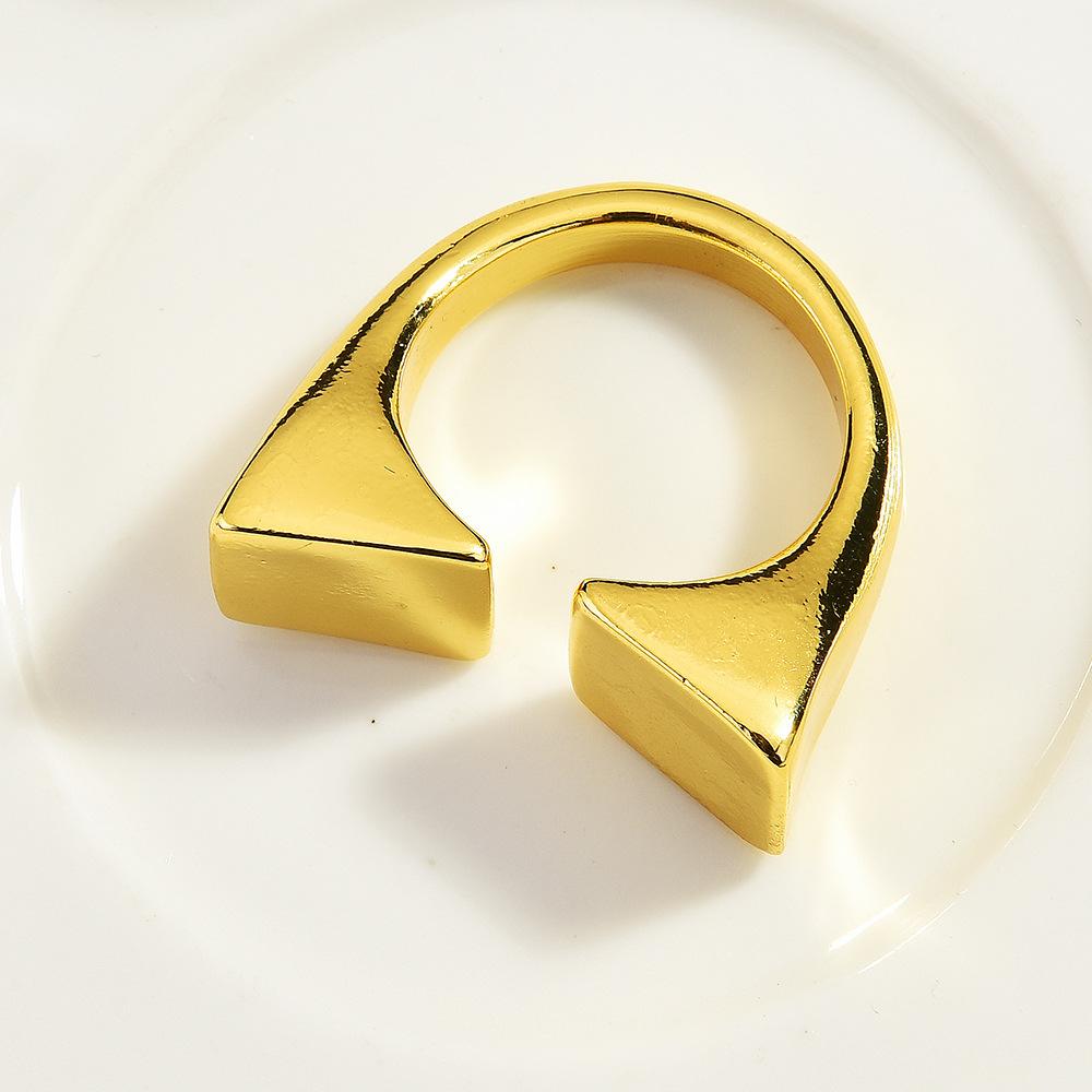 Spanish Simple Love Design Ring Feminine Geometric Opening Stainless Steel Ring Jewelry
