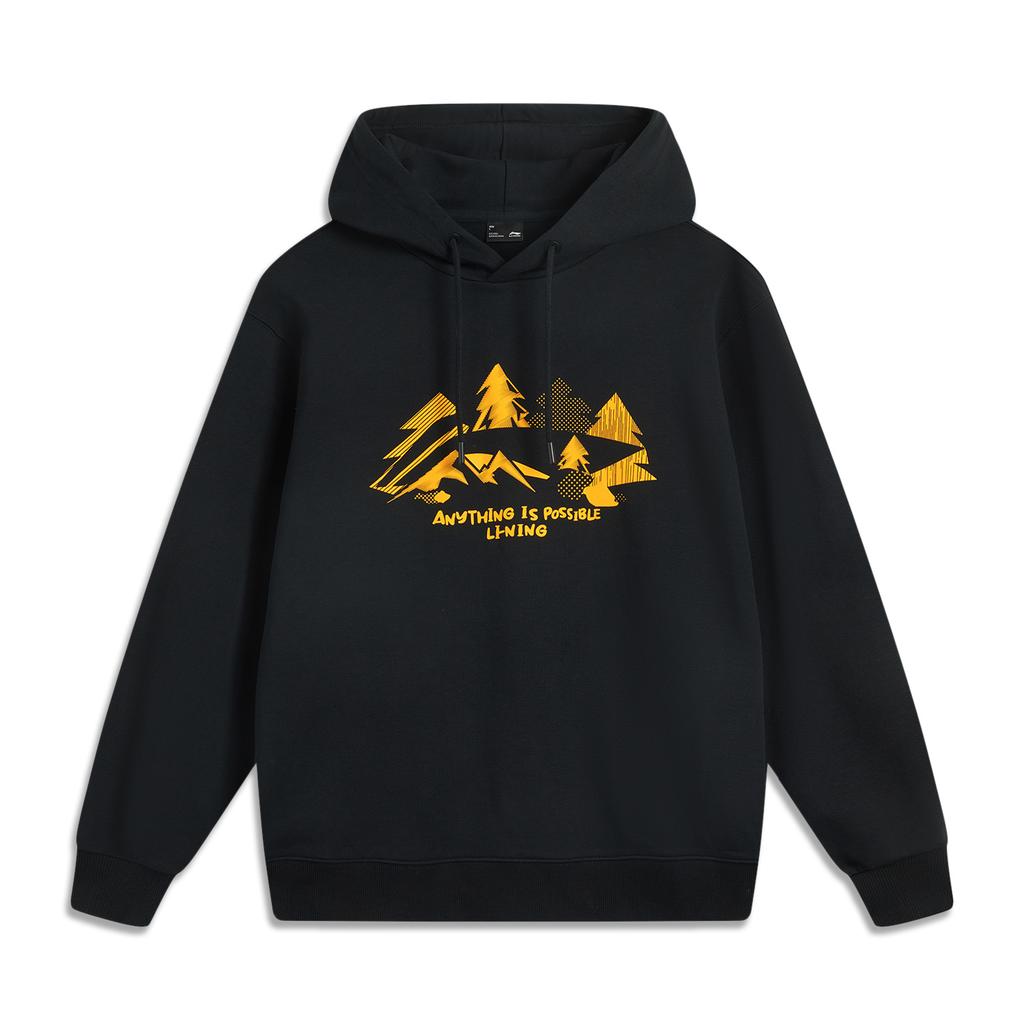Li Ning Sports Lifestyle Series American High Street Retro Fashion Versatile Casual Simple Solid Color Hooded Pullover Sweatshirt AWDV355-1