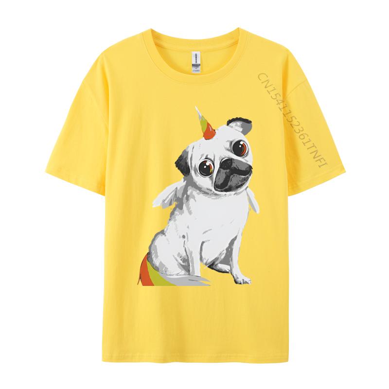 Pug Unicorn Vintage Tshirt Graphic Print Tops Men Hip Hop Tee Clothes T Shirt Graphic T Shirts Men Oversized