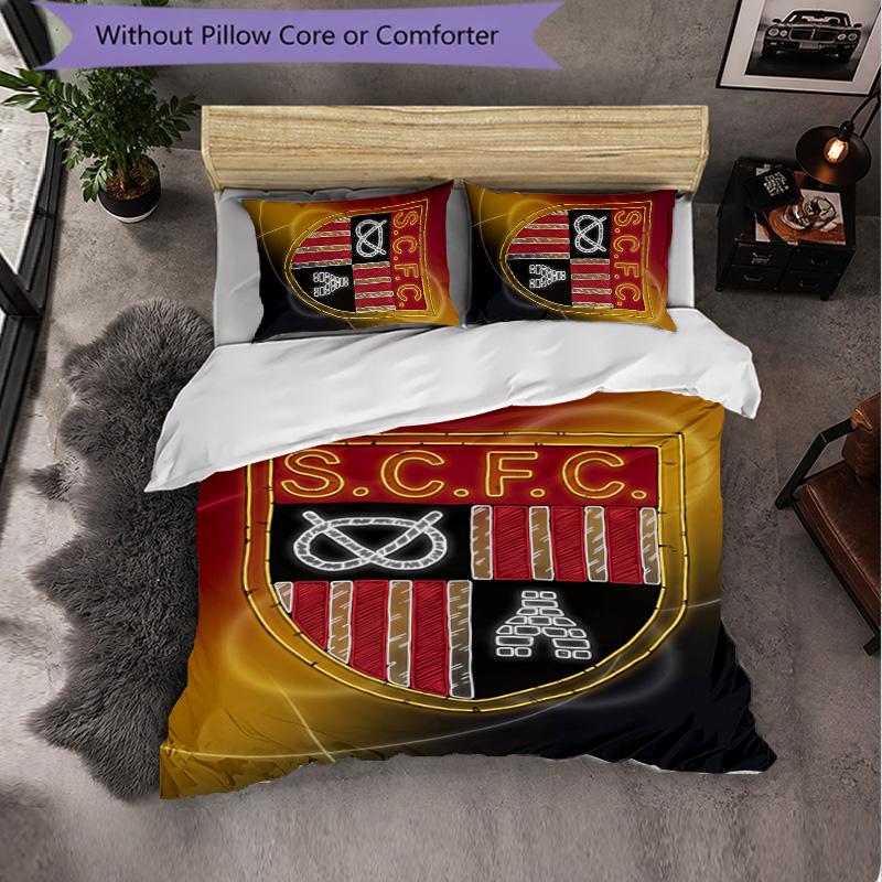 Stoke City Football Set Lenzuola 3 Pezzi Morbido Copripiumino con Federe Set Decorazione Camera da Letto per Casa
