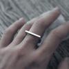 Gold Plated Dainty D-Shape Ring for Women, Premium Stainless Steel Waterproof Minimalist Band, Elegant Gift