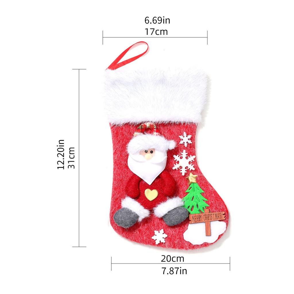 Snowman Christmas Stockings Candy Bag Cartoon Christmas Hanging Socks For Fireplaces Home Office Party Decorations