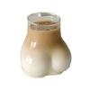 Funny Butt Shaped Glass Cup,Coffee Mug for Iced Americano/Latte,Cute Bubble Tea Tumbler,Clear Cold Drink Cup for Party Gifts