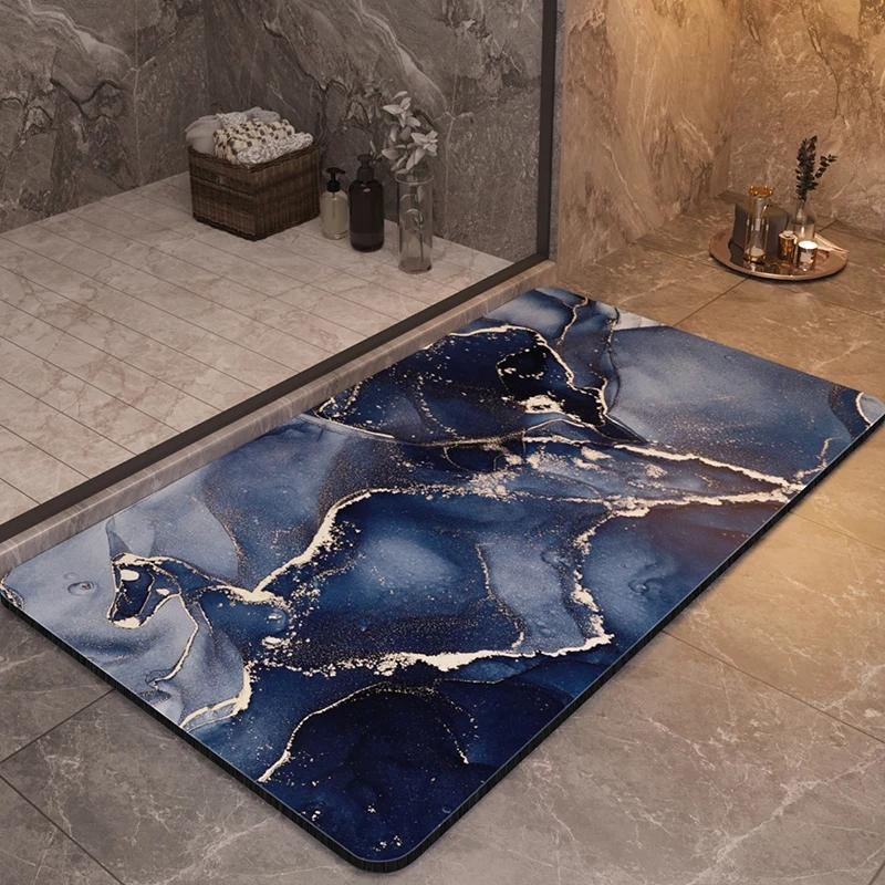1pcs Luxury Bathroom Mats Anti Slip Shower Bath Mat Super Absorbent Quick Dry Foot Floor Mat Toilet Rug Doormat Carpet Washable