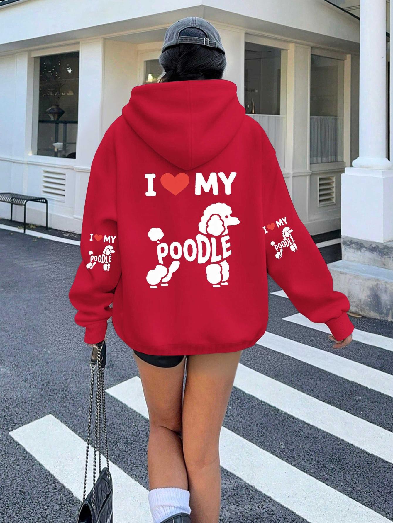 

I Love My Poodle Silhouette women s hoodies XXL