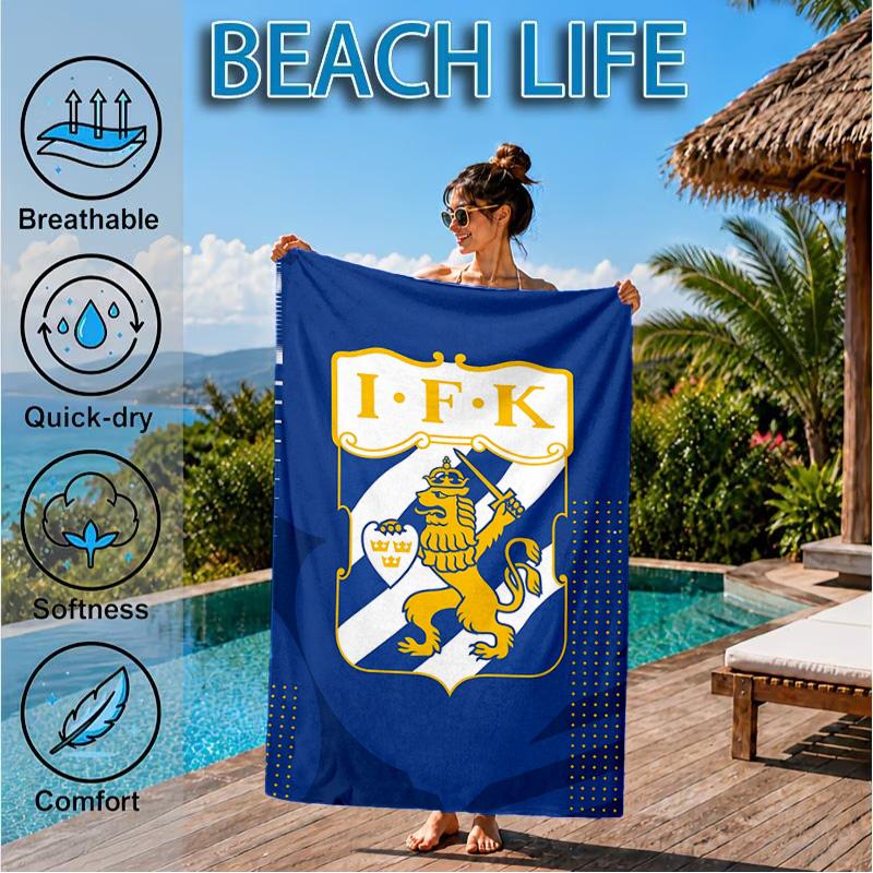 Ifk Lion Crest Emblem Beach Towel, Quick-drying, Easy to Care for, Suitable for Both Fitness and Beach Vacations,Sports Essential